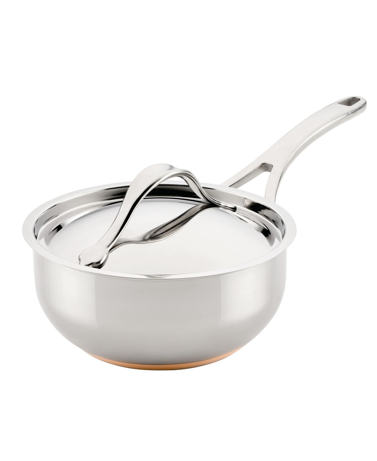 Anolon Nouvelle Copper Stainless Steel 2.5-Quart Covered Saucier, Macy's Exclusive