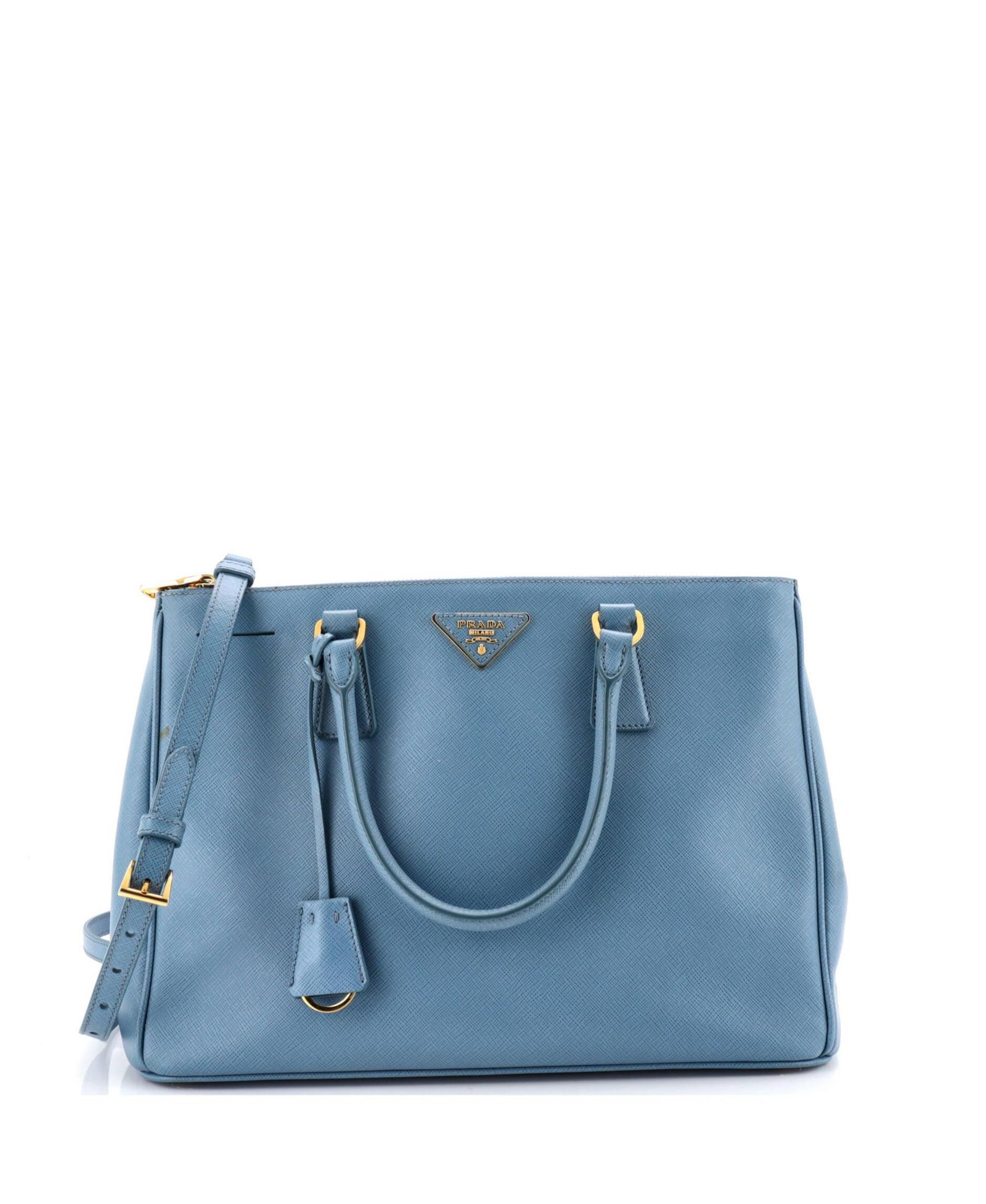 Pre-Owned Prada Средняя сумка-тоут с двойной молнией Lux из кожи Сафьяно