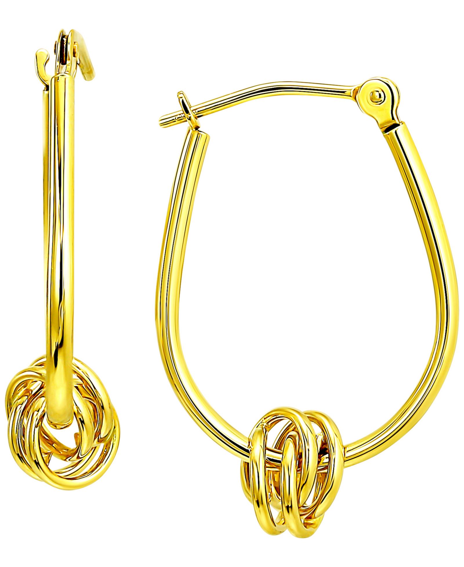 Серьги-кольца Loveknot 10k Yellow Gold