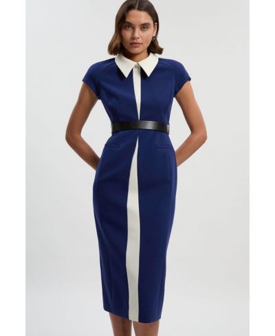 Женское миди-платье Karen Millen Contrast Collar Tailored
