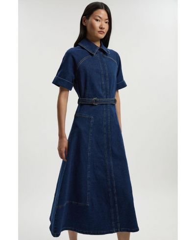 Женское платье миди Karen Millen Petite Stretch Denim Tab