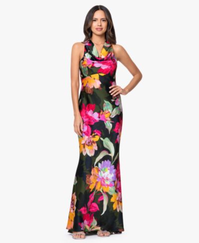XSCAPE Women's Sleeveless Cowl Neck Gown