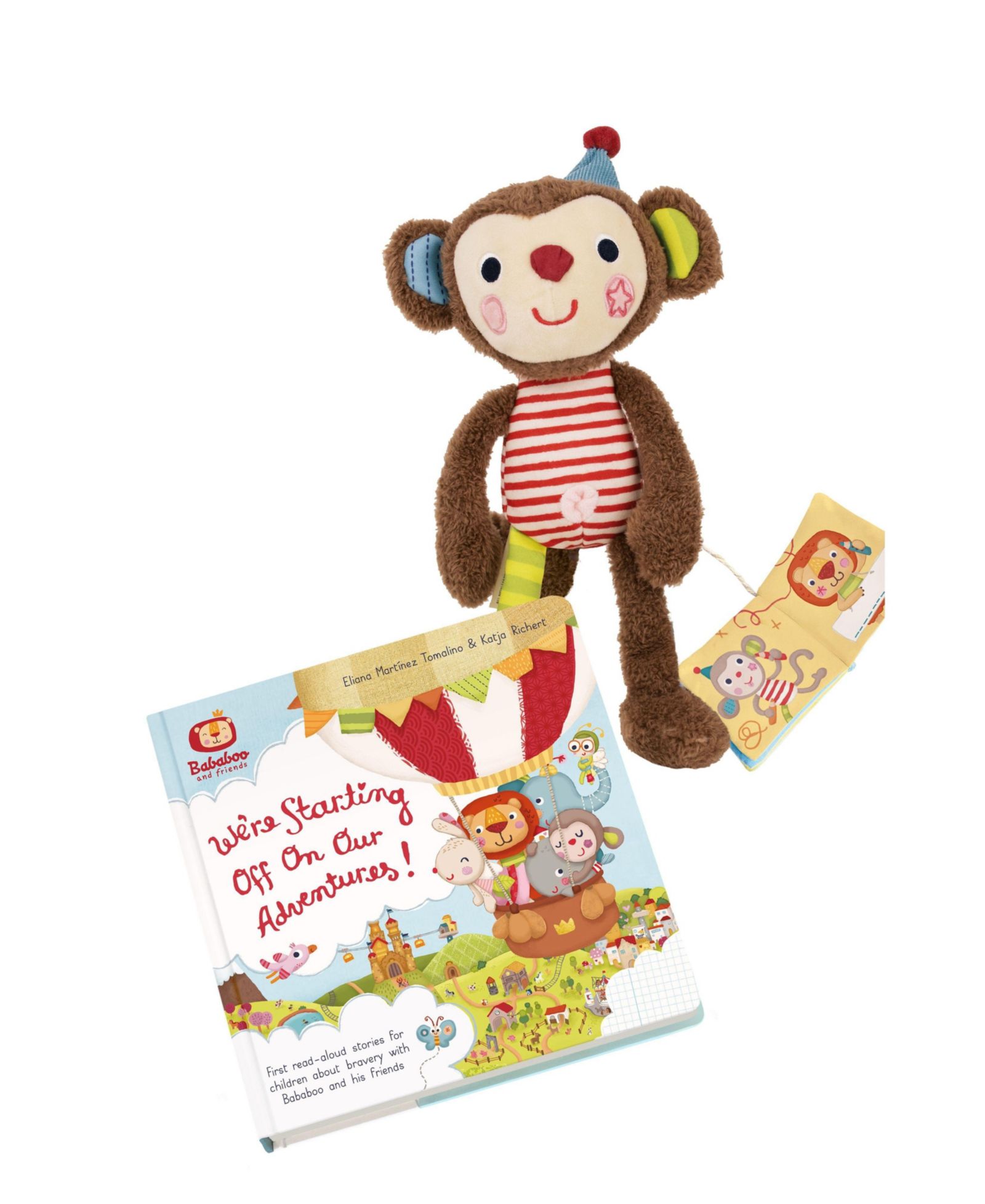 Книга-раскладушка и плюшевая кукла Bababoo And Friends Yuki Monkey, набор из 2 предметов