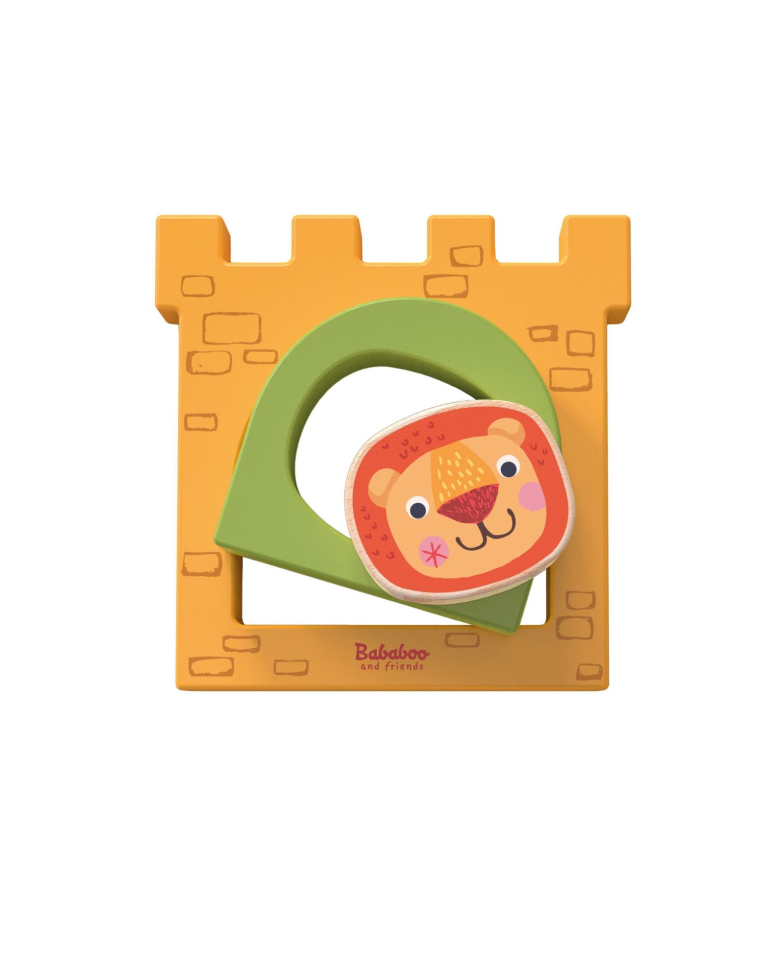 Bababoo And Friends Montessori-Inspired Wooden Lion Castle 3-Piece Puzzle, Ages 12 Months+