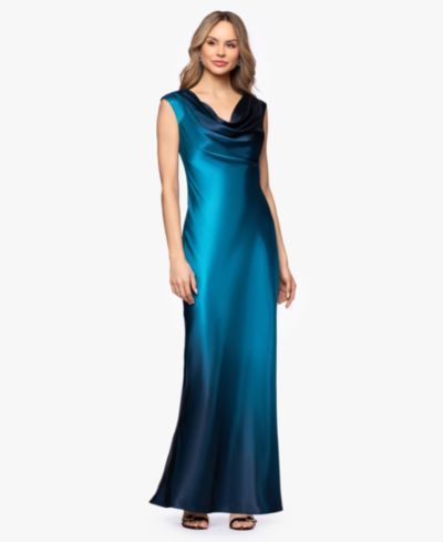 Betsy & Adam Women's Cowl Neck Gown