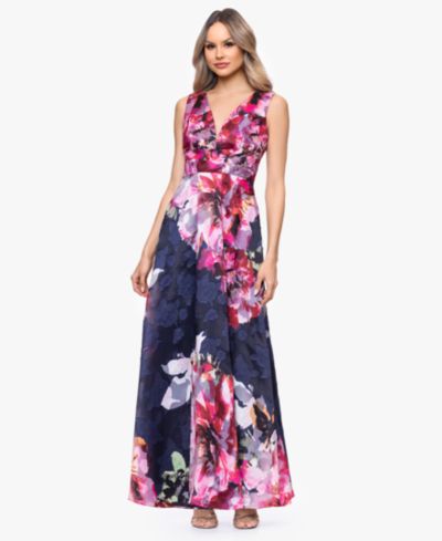 Betsy & Adam Женское V-Neck Burnout Floral Dress