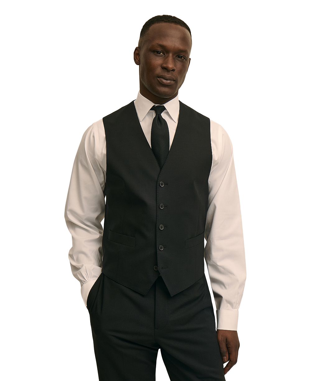 Brooks Brothers Men's Classic-Fit Wool Blend Suit Separates Vest