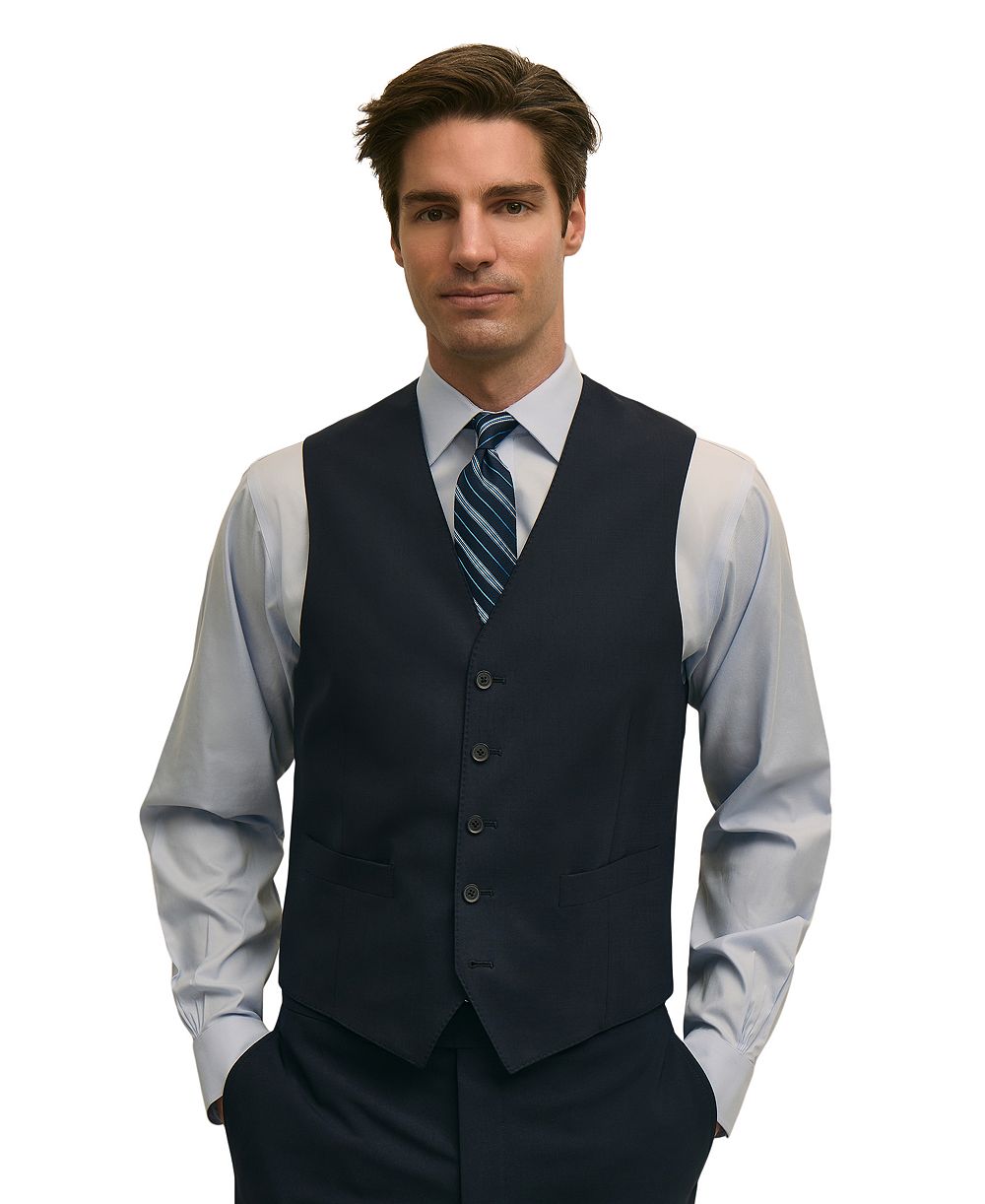 Brooks Brothers Men's Classic-Fit Wool Blend Suit Separates Vest