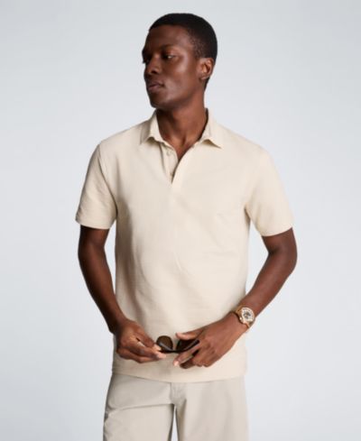 Kenneth Cole Men's Seersucker Polo Collar Polo Shirt