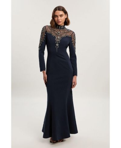 Karen Millen Women's Crystal Embellished Maxi Dress