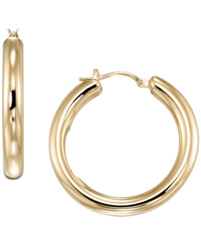 Italian Gold Polished Hoop Earrings in 10k Yellow Gold