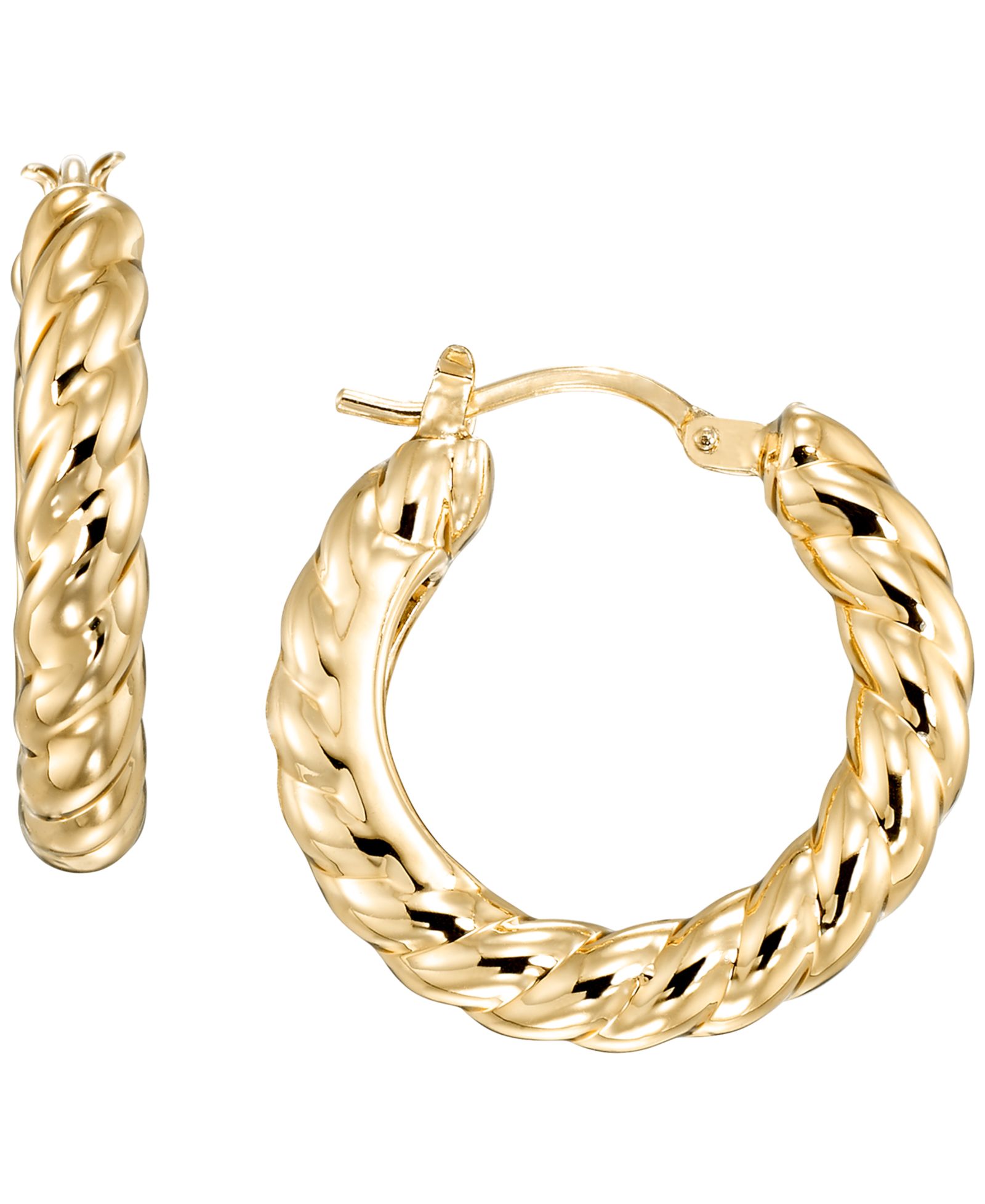 Серьги-кольца Italian Gold Twist в 10k желтом золоте
