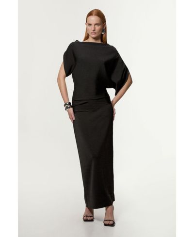 Karen Millen Women's Dropped Waist Asymmetric Maxi Dress