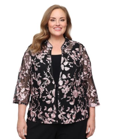 Alex Evenings Plus Size Топ и жакет Twinset Dress с круглым вырезом