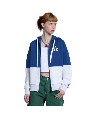 Женское худи Starter Royal/Heather Gray Los Angeles Dodgers Wishbone Full-Zip