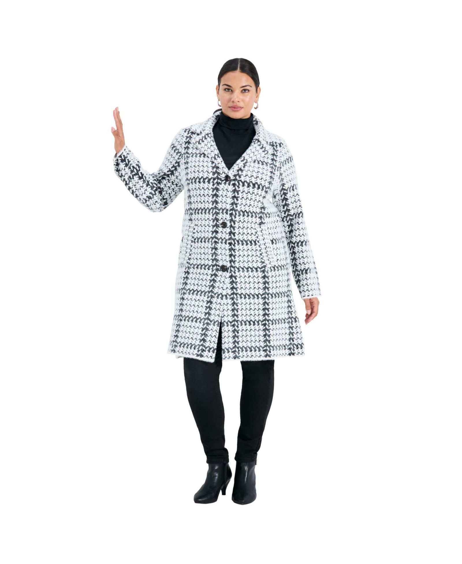 Пальто-свитер AVENUE Plus Size Gigi Check