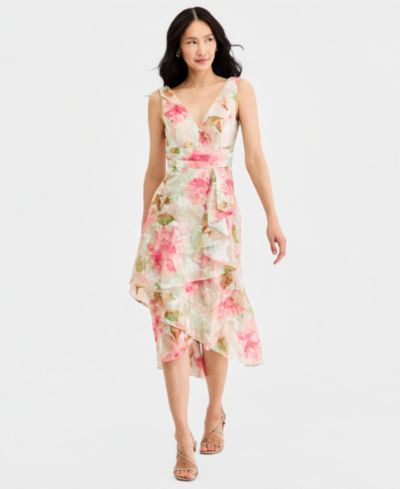 Adrianna Papell Women's Cascading Tiered Midi Dress