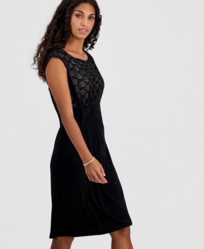 Connected Petite Embellished Empire-Waist Dress