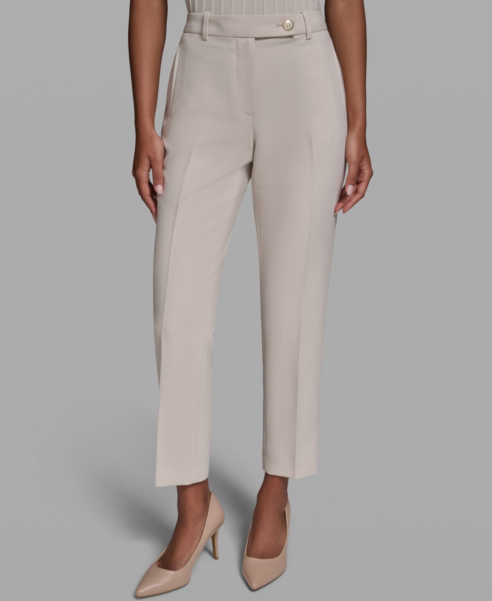 Женские брюки KARL LAGERFELD PARIS Mid-Rise Straight-Leg Ankle