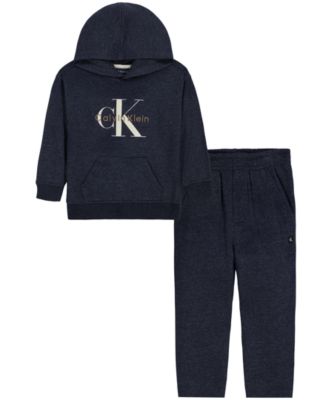 Мужской комплект из флисового худи с капюшоном и брюк-джоггеров, Calvin Klein