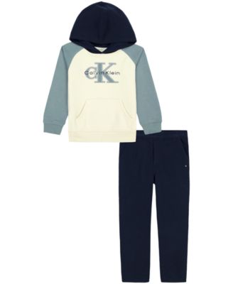Комплект из 2 предметов Calvin Klein для мальчиков: флисовое худи и джоггеры из хлопковой смеси, размер 4-7