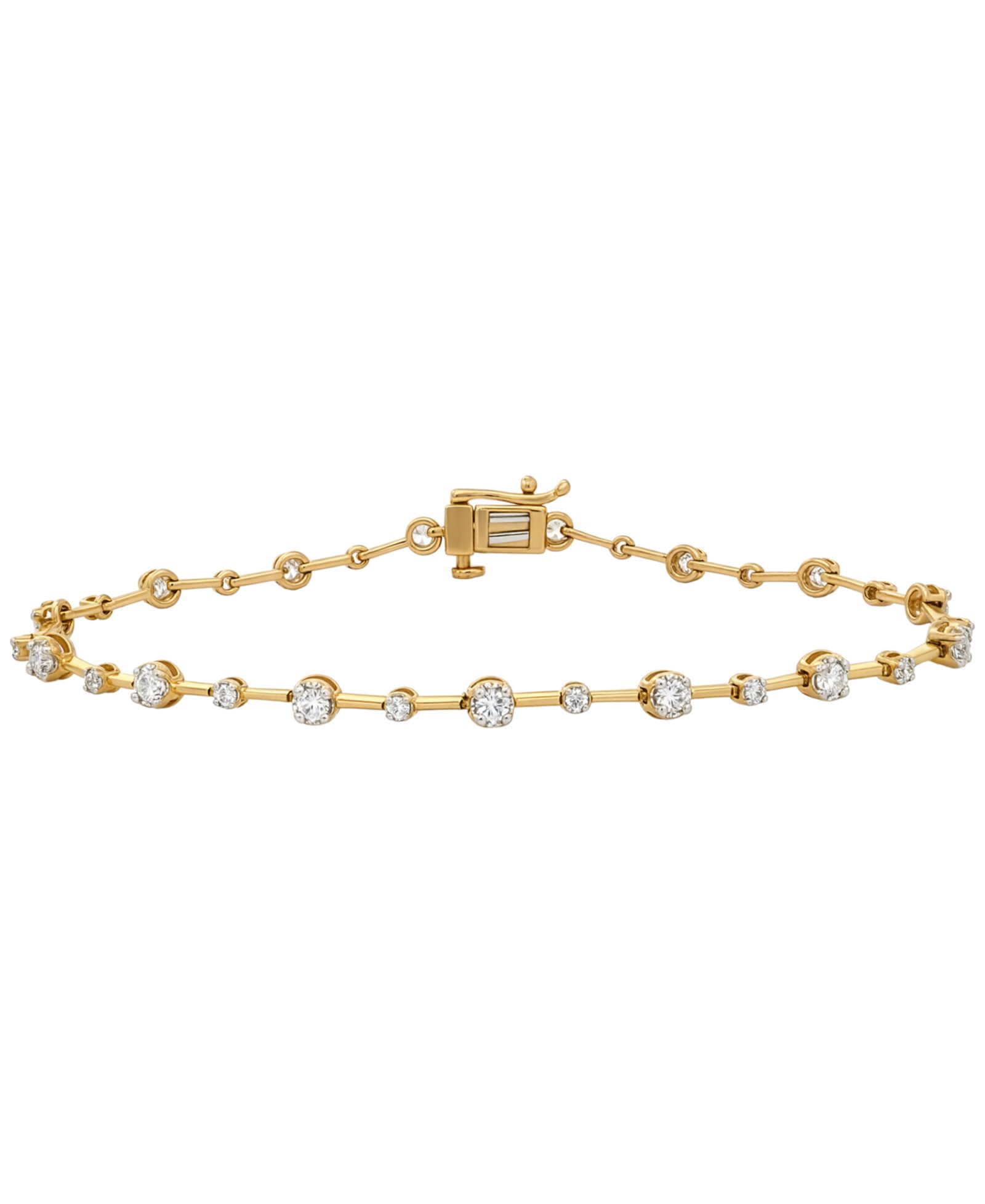 Macy's Diamond Bezel Set Bar Bracelet (1 ct. t.w.) in 10k Yellow Gold