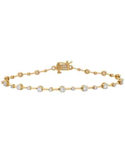Macy's Diamond Bezel Set Bar Bracelet (1 ct. t.w.) in 10k Yellow Gold