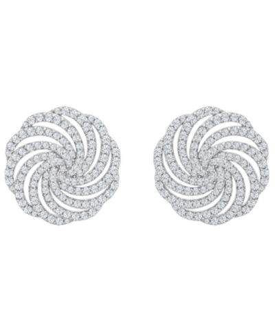Серьги-гвоздики Wrapped in Love Diamond Swirl в белом золоте 14k (1 ct. t.w.)