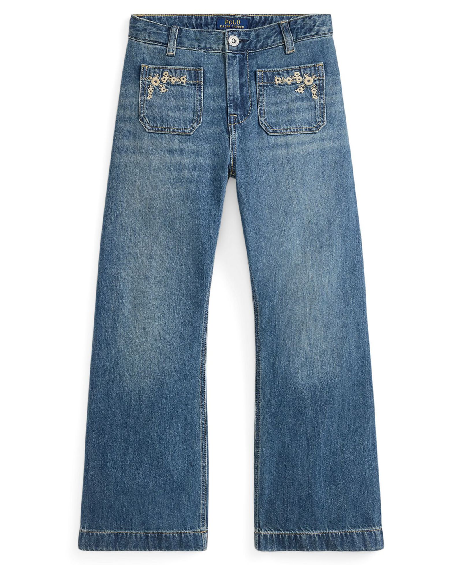 Детские джинсовые брюки Polo Ralph Lauren Girls' 7-16 Embroidered Flared Cotton Denim
