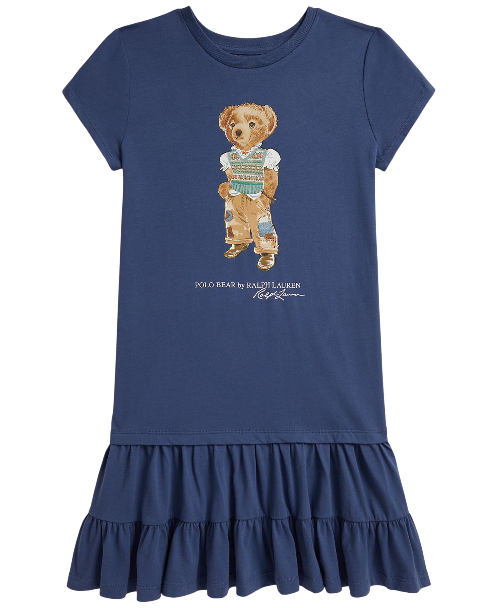 Polo Ralph Lauren Детское платье-джерси с коротким рукавом Polo Bear, 7-16