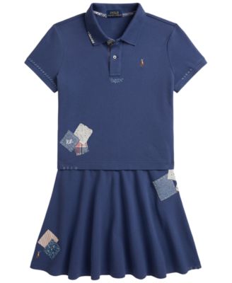 Polo Ralph Lauren Girls' 7-16 Short-Sleeve Polo Shirt and Skirt, 2-Piece Set