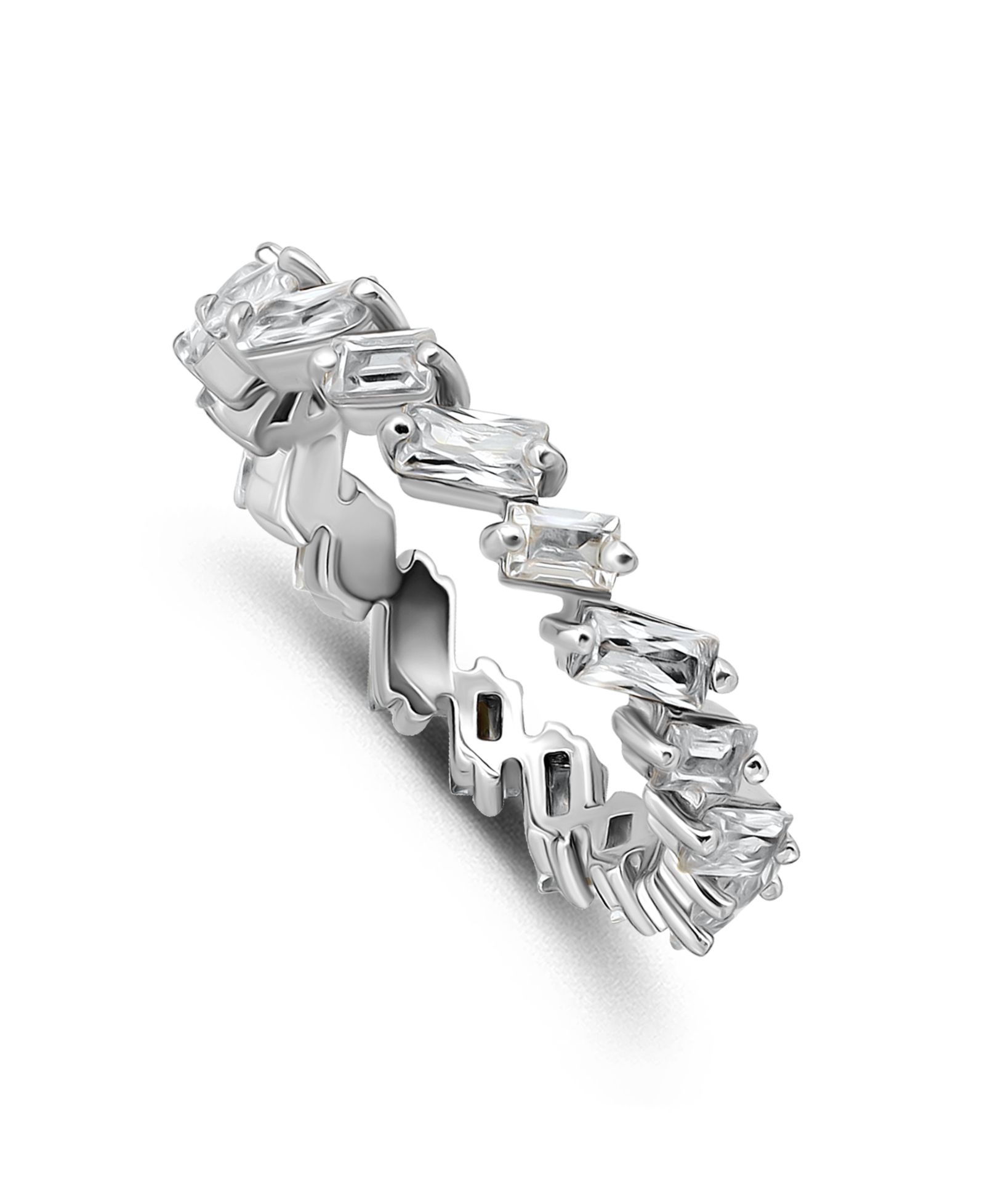 Кольцо Macy's Cubic Zirconia Baguette Cut Stones Eternity Band