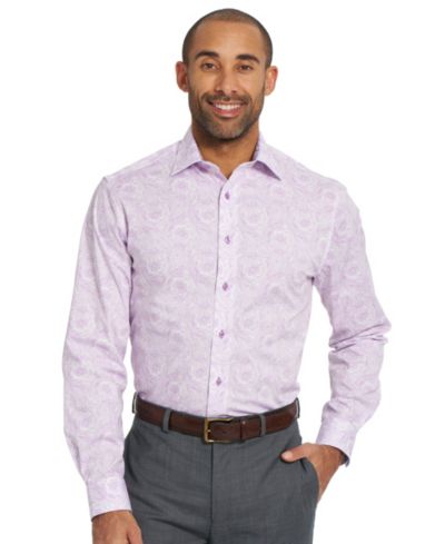 Nick Graham Men's Fenway Paisley Spread Collar Dress Shirt