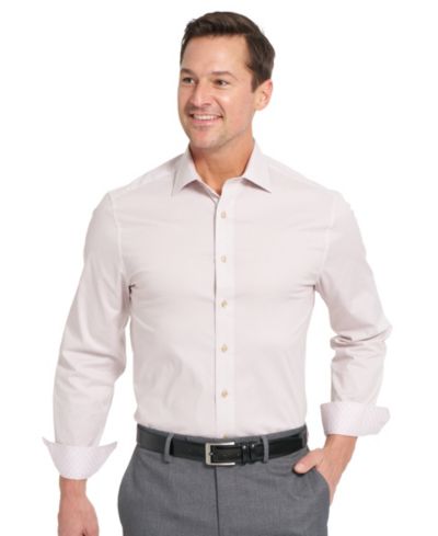 Nick Graham Men's Woven Tonal Dot Button-Front Dress Shirt