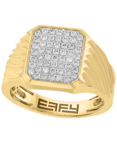 Кольцо с выращенным бриллиантом (5/8 ct. t.w.) из коллекции EFFY Collection в золоте поверх серебра