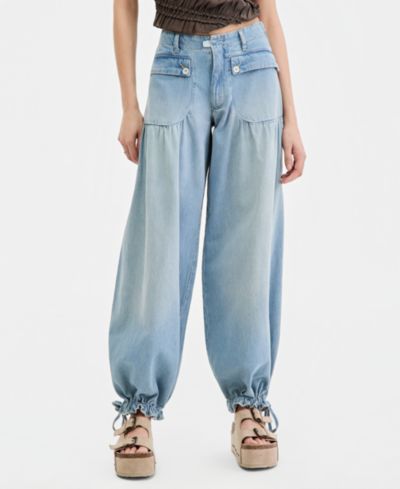 Free People Women's We The Free Lotus Tie Hem Balloon Jeans