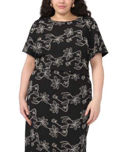 Женская блузка Vince Camuto Plus Size Crewneck Short-Sleeve