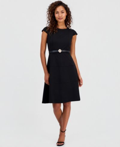 Женское платье Anne Klein Petite Cap-Sleeve Seamed Scuba Crepe Sheath
