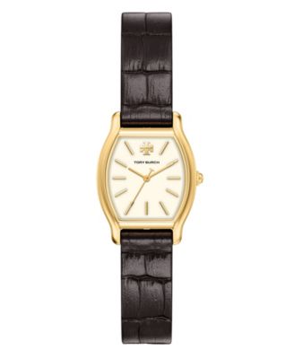 Tory Burch женские кожаные часы Eleanor Curve 24 мм коричневые