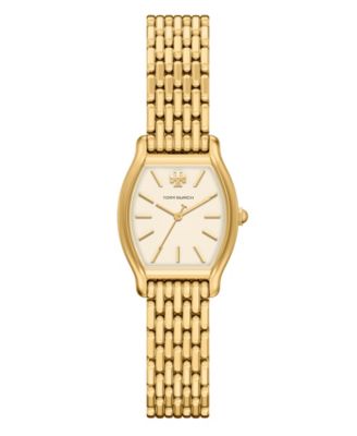 Tory Burch женские наручные часы Small Eleanor Curve с золотистым циферблатом и браслетом, 24 мм
