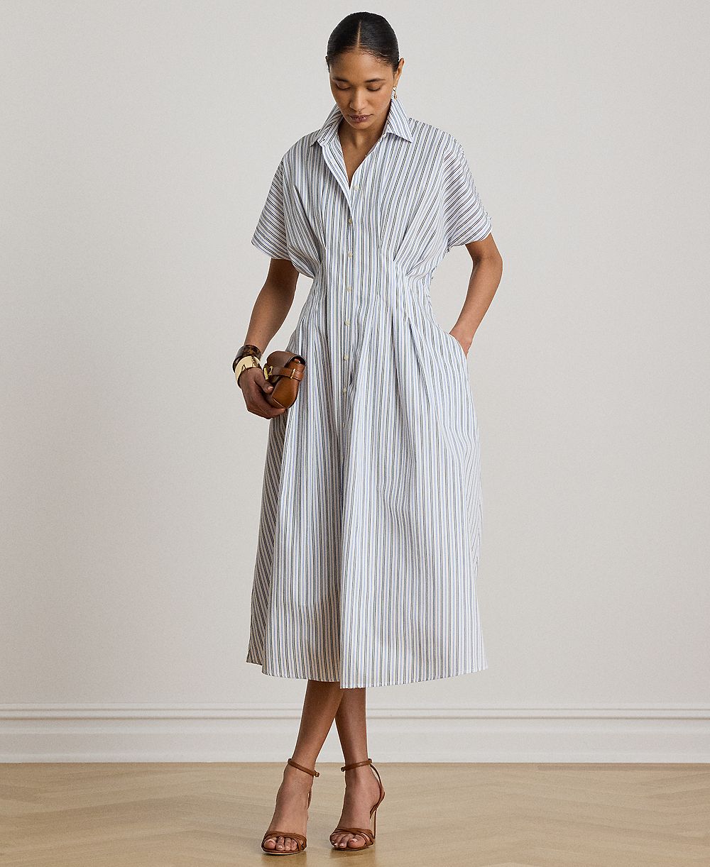 Lauren Ralph Lauren Petite Button-Up Short-Sleeve Shirt-Dress