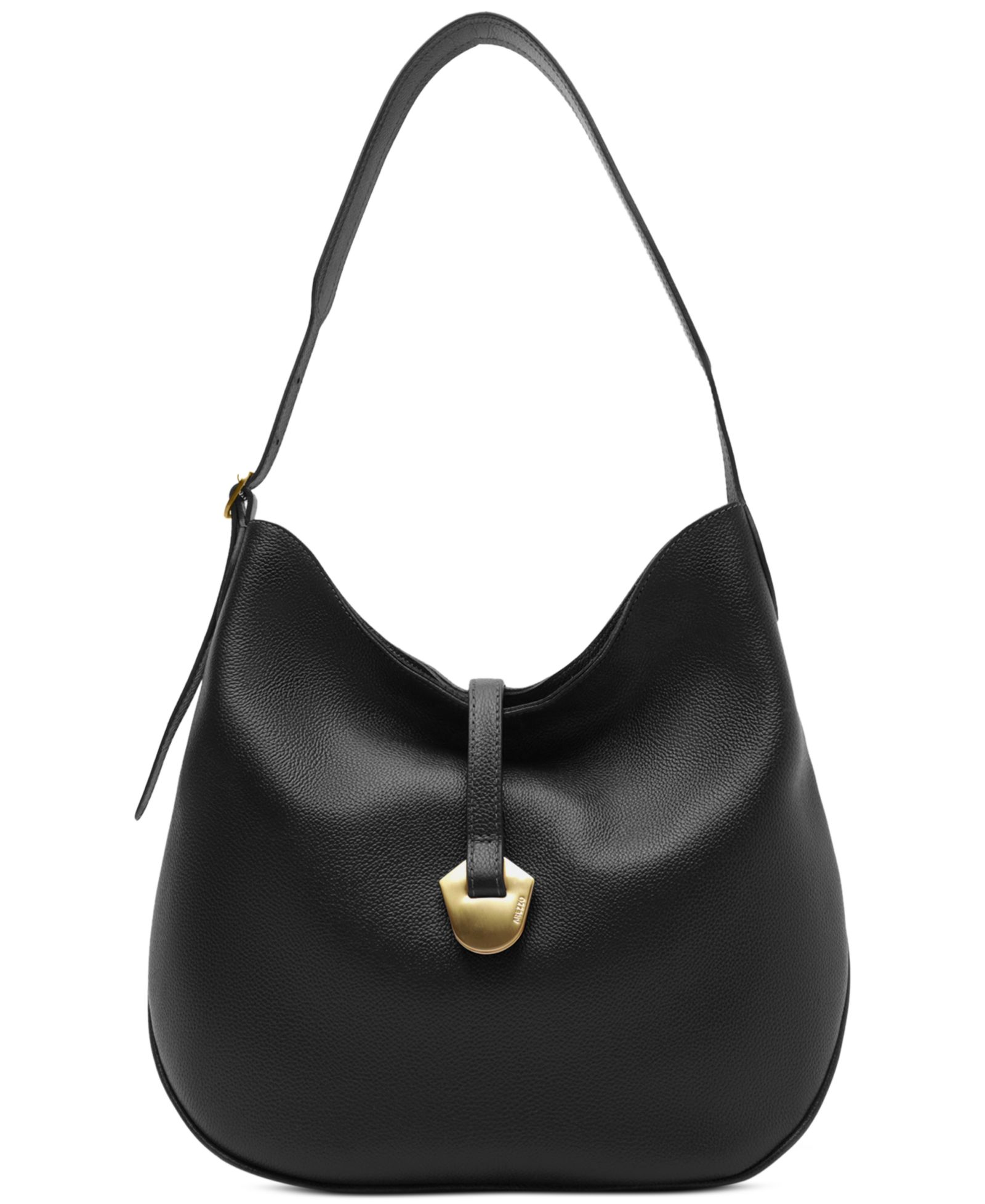 Arezzo Sabrina Large Leather Snap Button Hobo Handbag