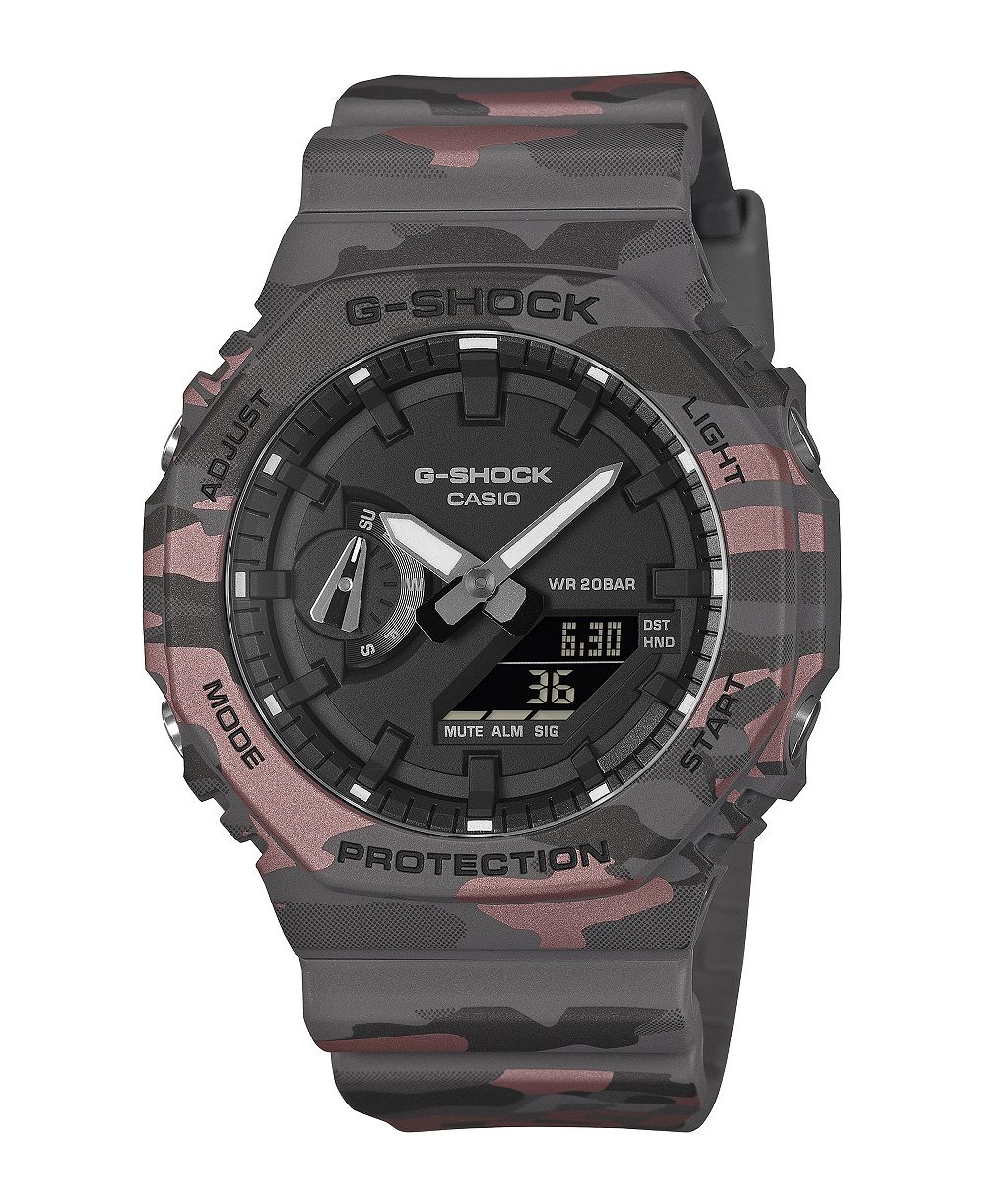 Мужские аналого-цифровые часы G-Shock серого цвета с камуфляжным принтом, 45,4 мм