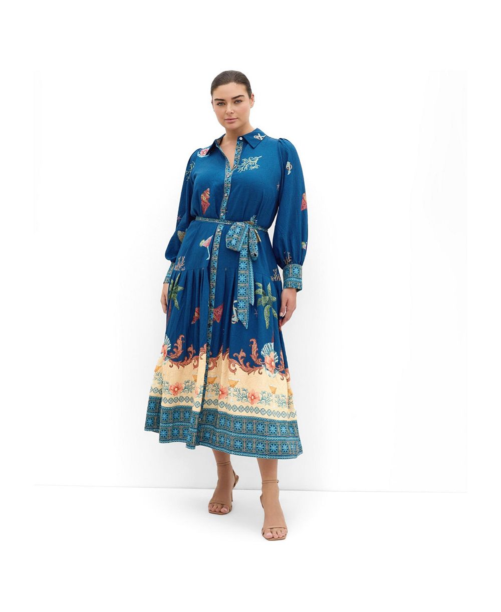 CITY CHIC Женское макси-платье Ezra Mosaic Print
