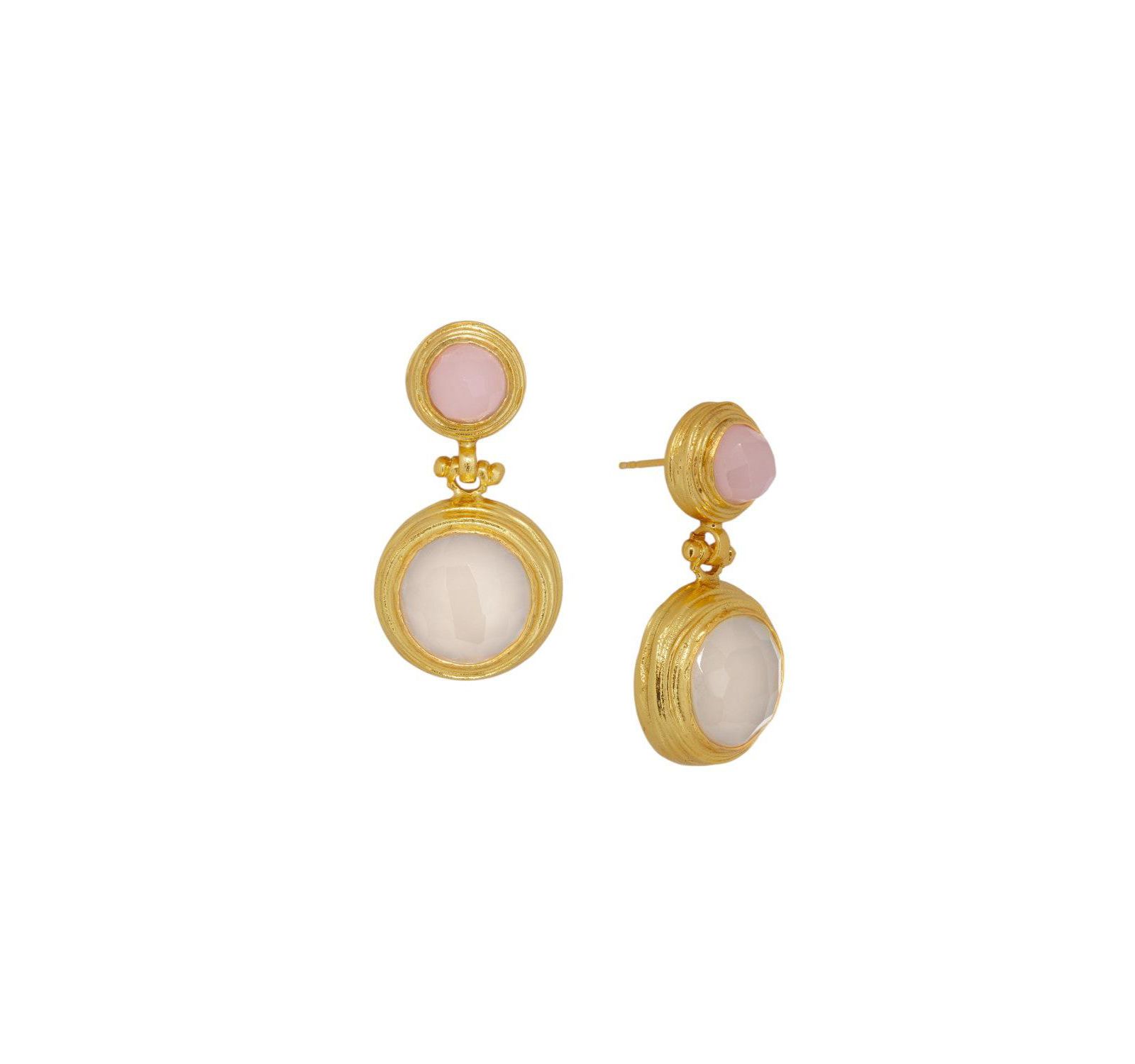 Серьги-подвески Ottoman Hands Lilis Quartz and Chalcedony