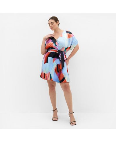 CITY CHIC Women's Hailey Aspect Print Pleat Mini Dress