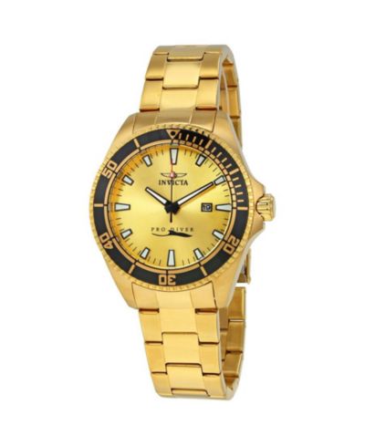 Мужские часы Invicta 15186 Pro Diver Quartz Gold Dial