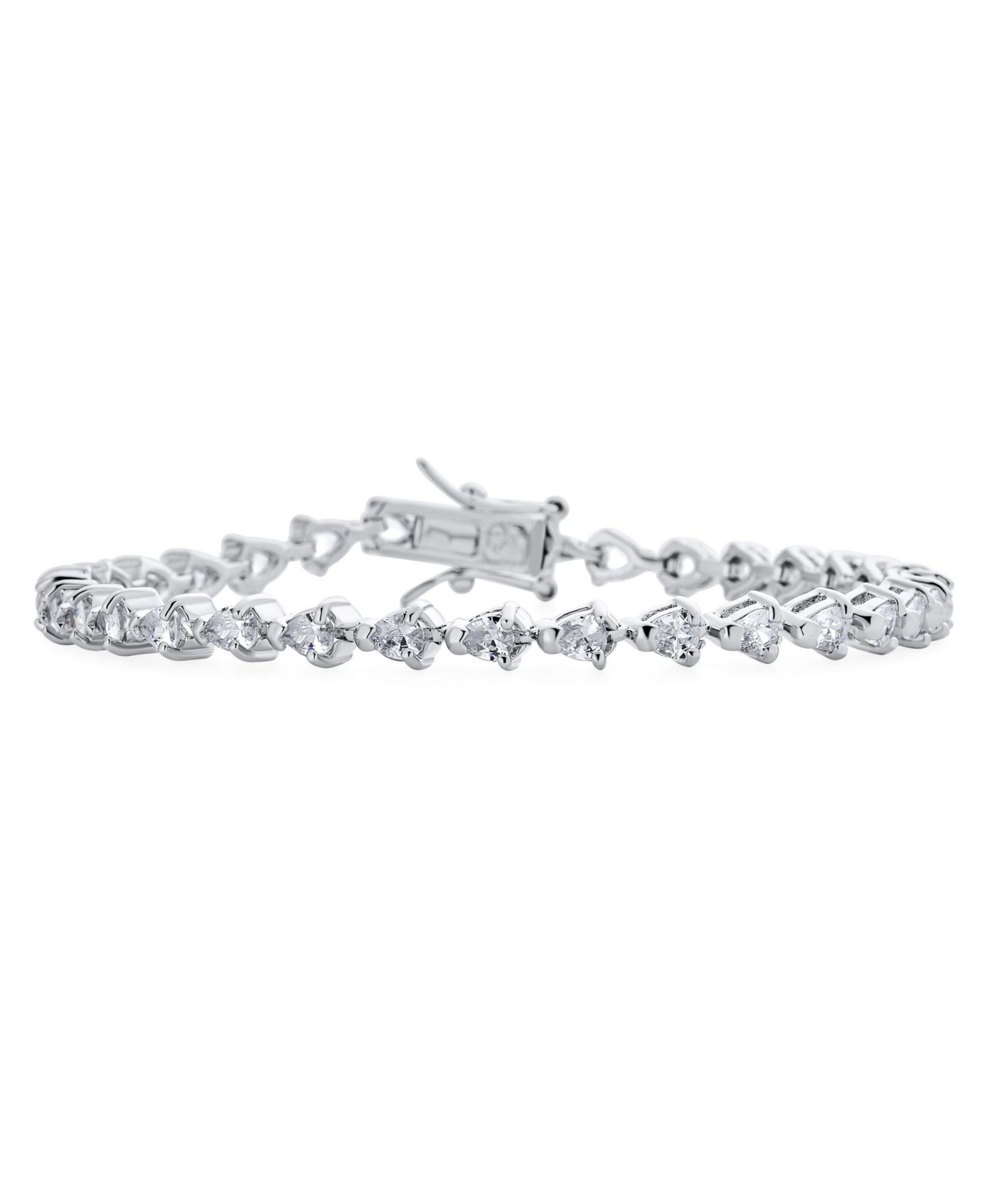 Браслет Bling Jewelry с CZ в форме капли 12CTW серебристый 7 Inch