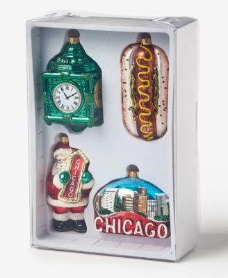 Holiday Lane Стеклянные фигурные украшения Chicago, набор из 4 штук