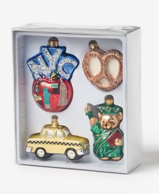 Holiday Lane Heritage NYC Glass Figure Ornaments, Set of 4, Macy's Exclusive